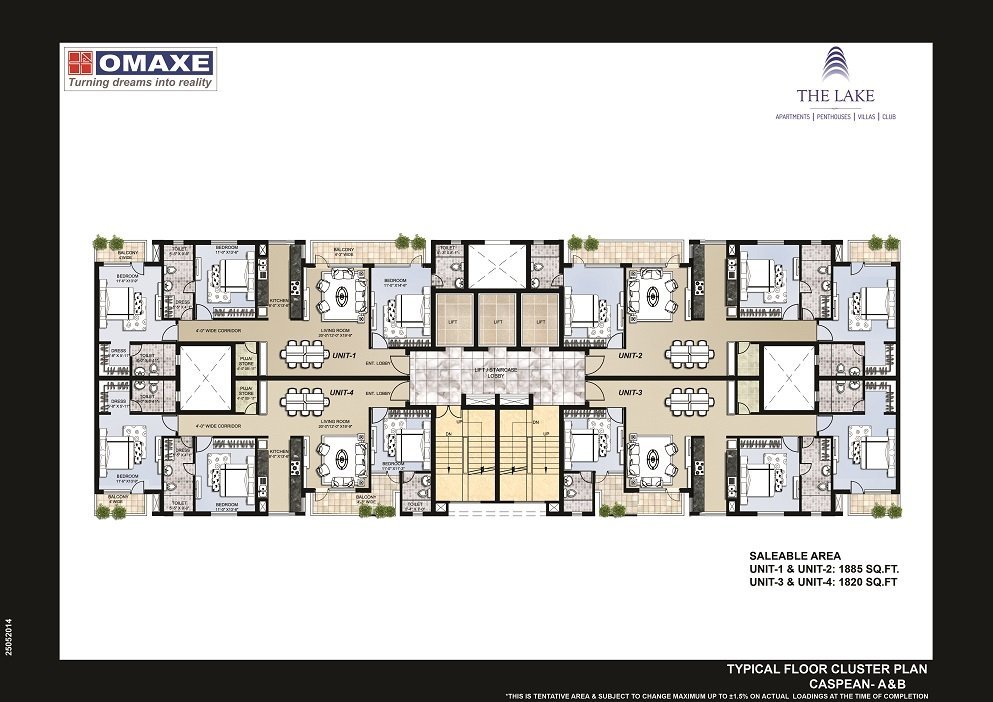 3 BHK Floor Plan - Caspean Tower