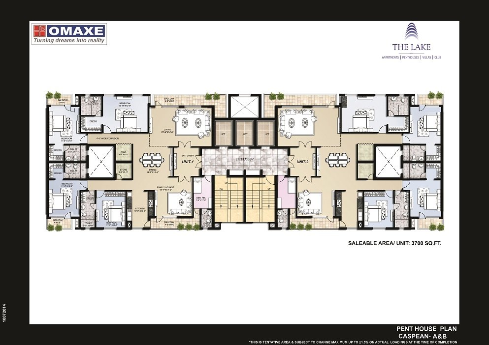 2 BHK Architectural Floor Plan